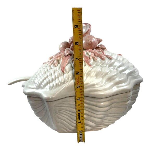Fitz And Floyd 1981 Clamshell Shell Shaped Soup Chowder Tureen Lid & Ladle READ - Picture 5 of 13